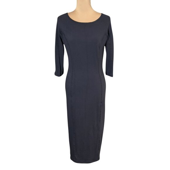 NWT James Perse Sweatshirt Midi Dress Sz.4 /L Black Minimalist Capsule Wardrobe - Picture 1 of 10